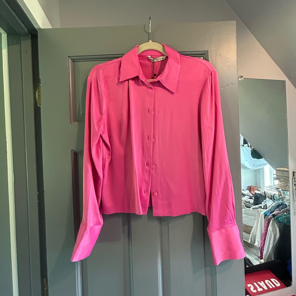 Satin button up